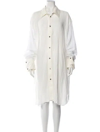 Pre-owned Ann Demeulemeester Midi Length Dress In White