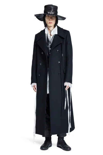 Ann Demeulemeester Miles Long Coat In Wool Melton In Black