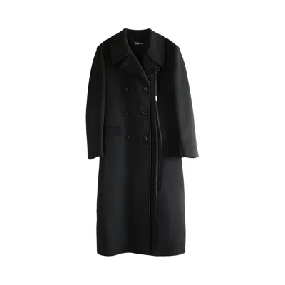 Pre-owned Ann Demeulemeester Miles Long Fitted Double Breasted Coat 'black' | Men's Size 50
