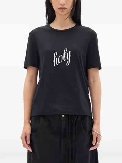 Ann Demeulemeester Fanie Tie-detail T-shirt In Black