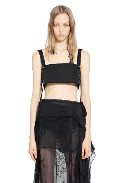 Ann Demeulemeester Mini Bustier Top In Black