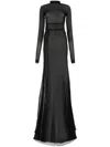 Ann Demeulemeester Long Sleeves High Neck Floor Length Dress In Black