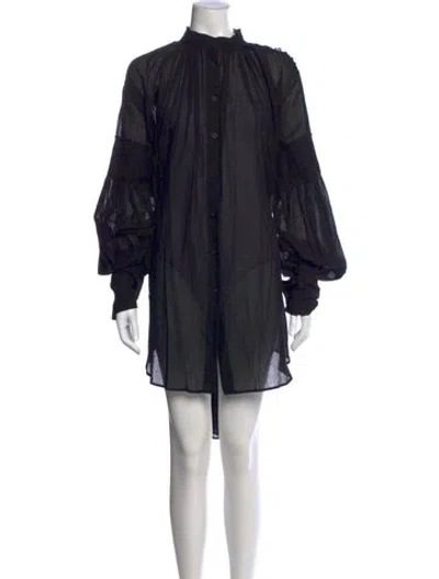 Pre-owned Ann Demeulemeester Mock Neck Knee-length Dress In Black