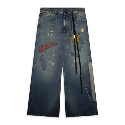 Ann Demeulemeester Modest 5-pockets Relaxed Flared Trousers Blue In 48