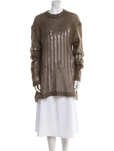 Pre-owned Ann Demeulemeester Mohair Crew Neck Sweater In Brown