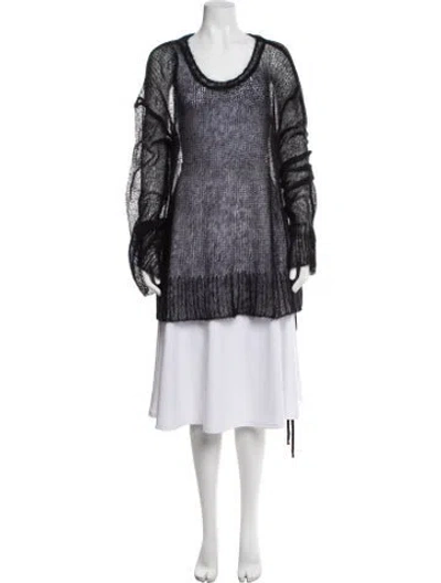 Pre-owned Ann Demeulemeester Mohair Scoop Neck Sweater W/ Tags In Black