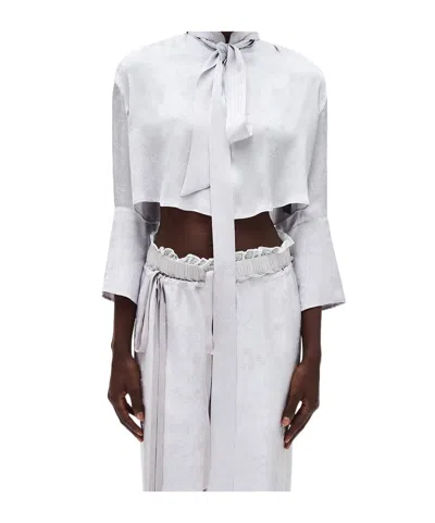 Ann Demeulemeester Moni Cropped Shirt In Lavender