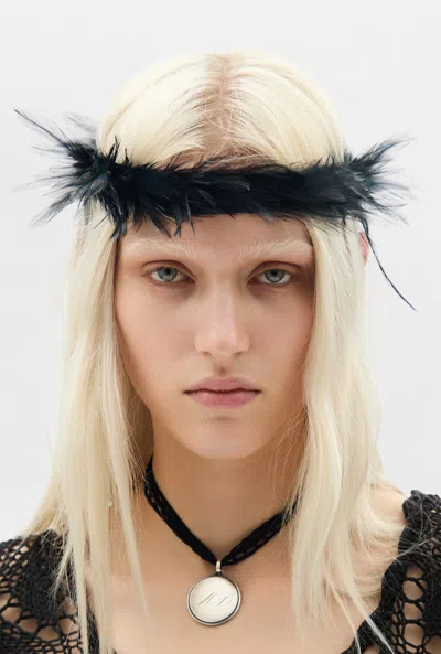 Ann Demeulemeester Monogram Pendant Necklace In Black