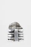 Ann Demeulemeester Mossa Flying Bird Stacked Ring In Metallic