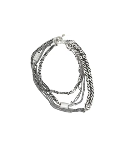 Ann Demeulemeester Multi Chain Necklace In Gray