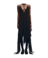 Ann Demeulemeester Multilayer Midi Slip Dress In Black