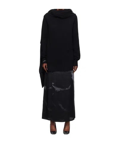 Ann Demeulemeester Nadine 3 Holes Turtleneck Sweater In Black