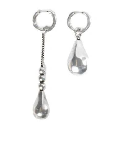 Ann Demeulemeester Nais Pearl Earrings In Metallic