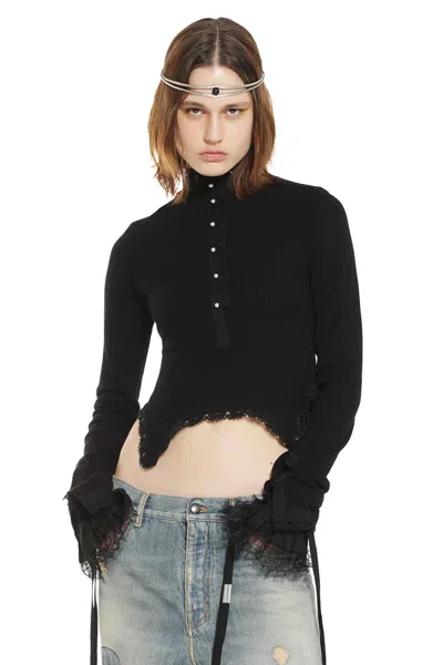 Ann Demeulemeester Nancine Serafino Cropped Top In Black