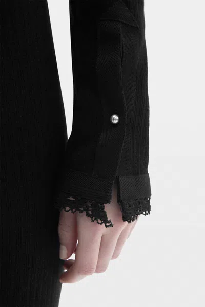 Ann Demeulemeester Nancine Serafino Cropped Top In Black