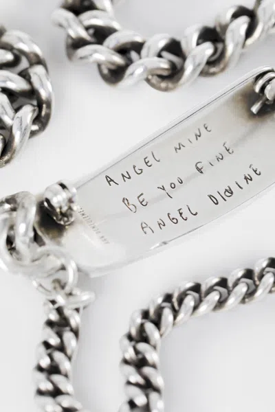 Ann Demeulemeester Naomi Qoute Chain Brooch In Metallic