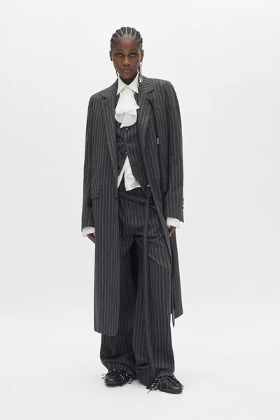 Ann Demeulemeester Nare Slim Fit Ruffle Shirt In Multi