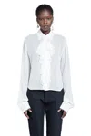 Ann Demeulemeester Nare Slim Fit Ruffle Shirt In White