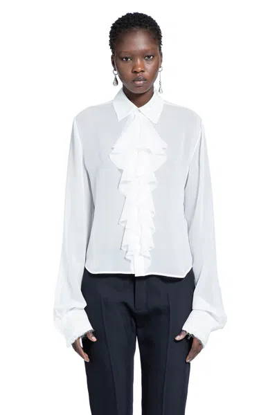 Ann Demeulemeester Nare Slim Fit Ruffle Shirt In White