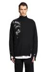 Ann Demeulemeester Natan Destroyed Seed Stitch Turtleneck Sweater In Black