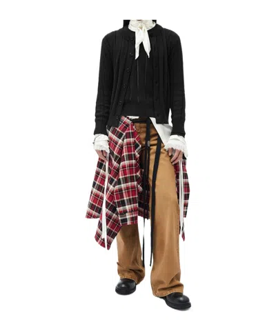 Ann Demeulemeester Natel Brushed Rib Cardigan In Animal Print