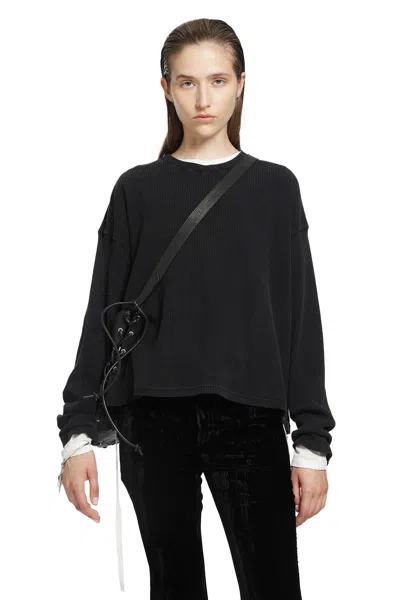 Ann Demeulemeester Nikita Printed Long Sleeve T-shirt In Black