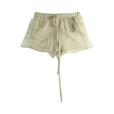 Pre-owned Ann Demeulemeester Nisa Micro Boxer Shorts 'mastic' | Tan | Women's Size M In Brown