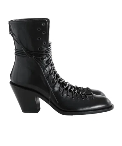 Ann Demeulemeester Noelia Ankle Lace-up High Heel Boots In Black