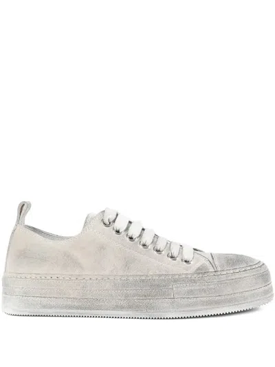 Ann Demeulemeester Nono Low-top Leather Sneakers In Gray
