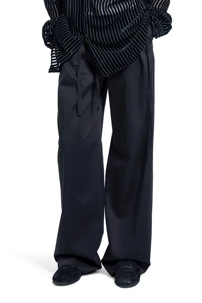 Ann Demeulemeester Nouk Wide Leg Pleated Trousers In Black