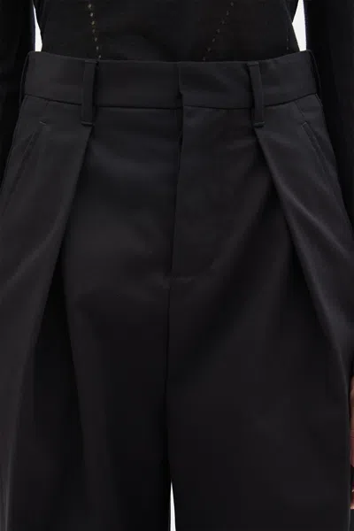 Ann Demeulemeester Nouke Wide Leg Pleated Trousers In Black