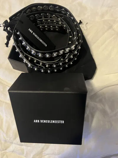 Pre-owned Ann Demeulemeester Nwt Runway Rivet Snap Double Belt