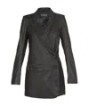 Ann Demeulemeester Off-centre Buttoned Leather Jacket In Black