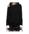 Ann Demeulemeester Off-shoulder Sweater In Black