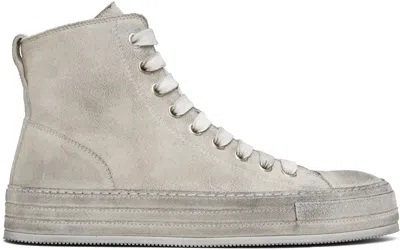 Ann Demeulemeester Off-white Raven High-top Sneakers In Dirty White