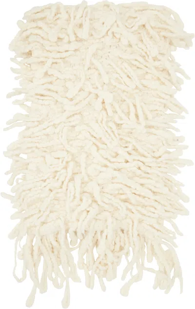 Ann Demeulemeester Off-white Sanra Fringed Stole Scarf In 003 Ivory
