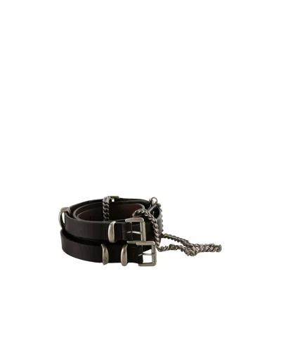 Ann Demeulemeester Oily Calf Skin Luen 4cm Multi Belt In Gold