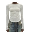 Ann Demeulemeester Oke Long Sleeve Crop Top In White