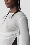 Ann Demeulemeester Oke Long Sleeve Cropped Top In White