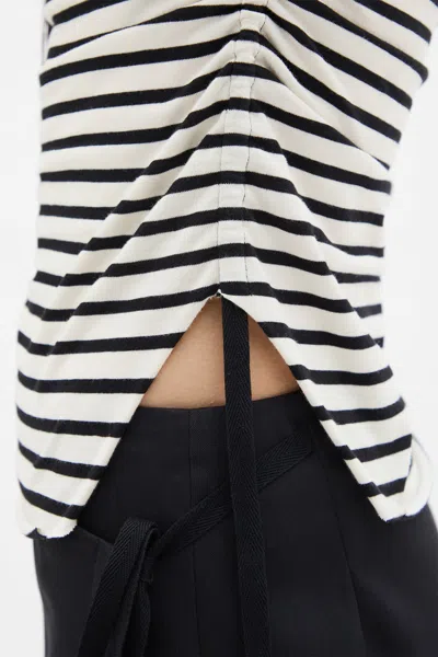 Ann Demeulemeester Oke Wrinkled Cropped Long Sleeve Top In Animal Print