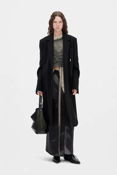 Ann Demeulemeester Oku Printed Long Wrap Skirt In Black