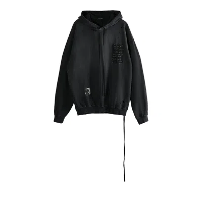 Pre-owned Ann Demeulemeester Ollie High Comfort Hoodie With Patches 'faded Black' | Men's Size Xl