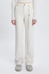 Ann Demeulemeester Ona 5 Pockets Slim Fit Flared Trousers In White
