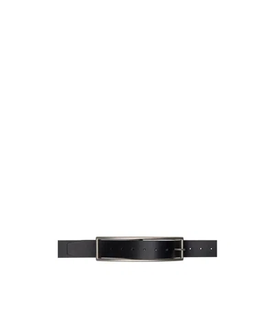 Ann Demeulemeester Onni Rectangular Buckle Belt In Black