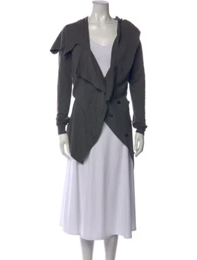 Pre-owned Ann Demeulemeester Open Front Sweater In Grey
