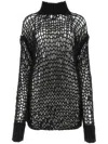 Ann Demeulemeester Open-knit High-neck Sweater In Black