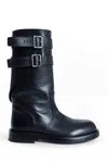 Ann Demeulemeester Osmo Boots In Grained Shiny Calfskin In Black