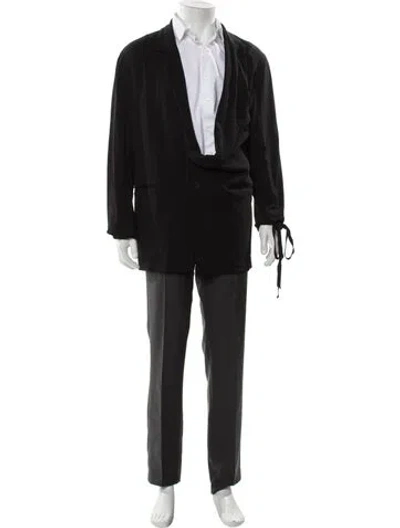 Pre-owned Ann Demeulemeester Overcoat In Black