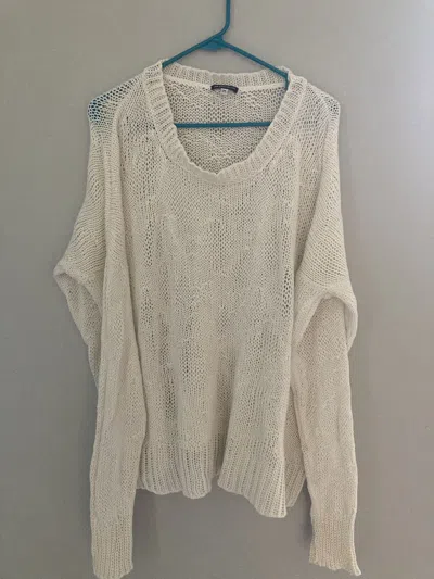 Pre-owned Ann Demeulemeester Oversized Cashmere Cotton Loose Knit In White