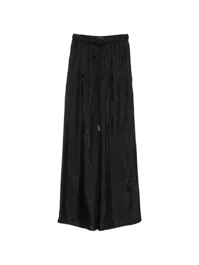Ann Demeulemeester Paisley-jacquard Drawstring Trousers In Black
